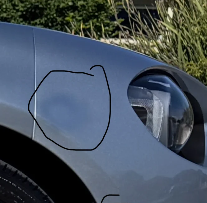 Car damage before repair - Patchy Paint Job Repair before professional scratch repair service