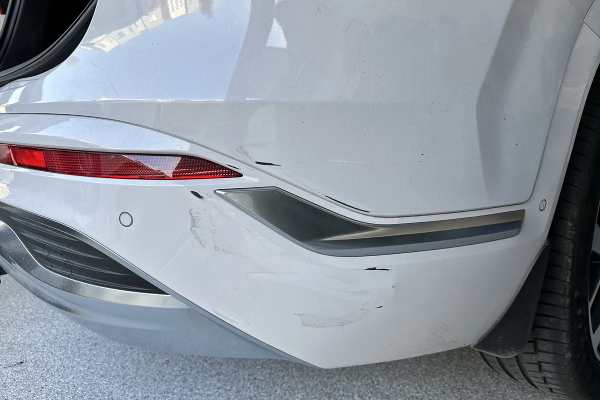 Car damage before repair - Hyundai Rear Bumper Repair before professional scratch repair service