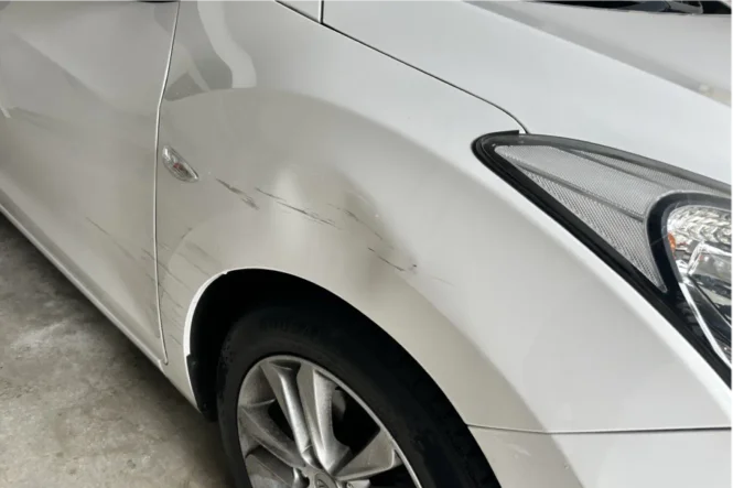 Car damage before repair - Minor Dent Repair before professional scratch repair service