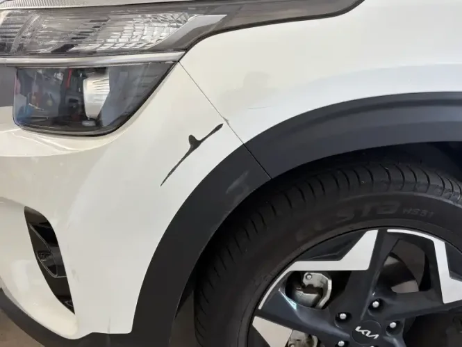 Car damage before repair - Paint Chip Restoration before professional scratch repair service