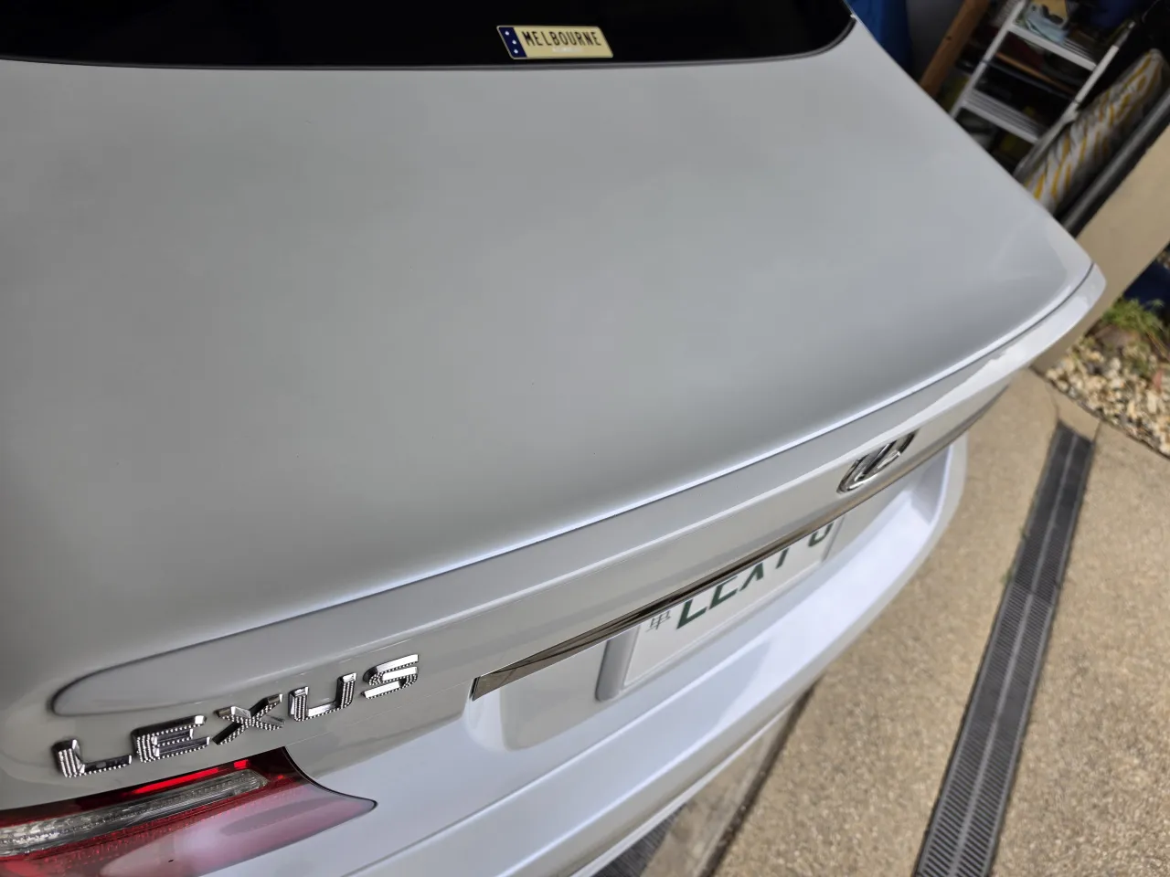 Lexus LS460 rear spoiler refinished and colour-matched, plastic removed, in Mernda