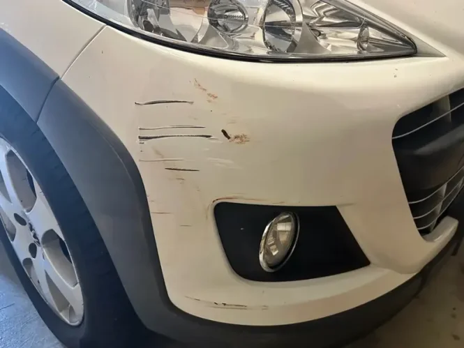 Car damage before repair - Bumper Scratch Removal before professional scratch repair service