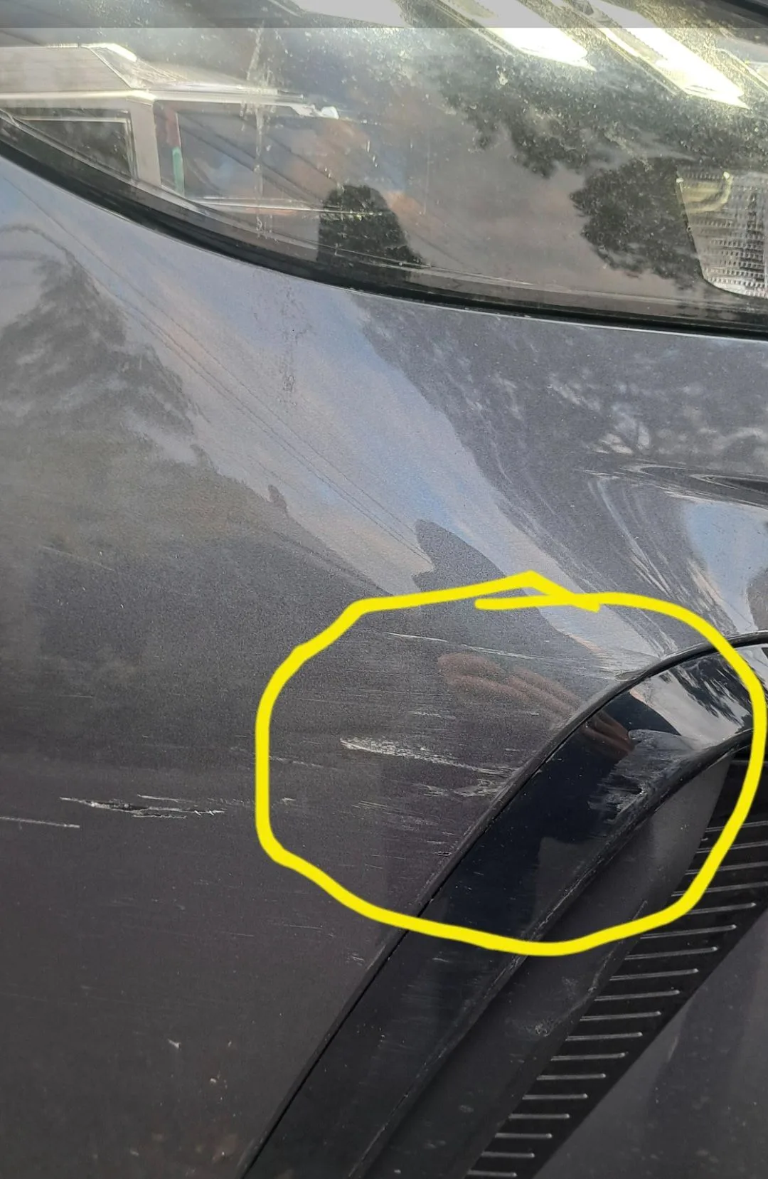 Car damage before repair - MG Bumper & Moulding Repair — South Morang before professional scratch repair service