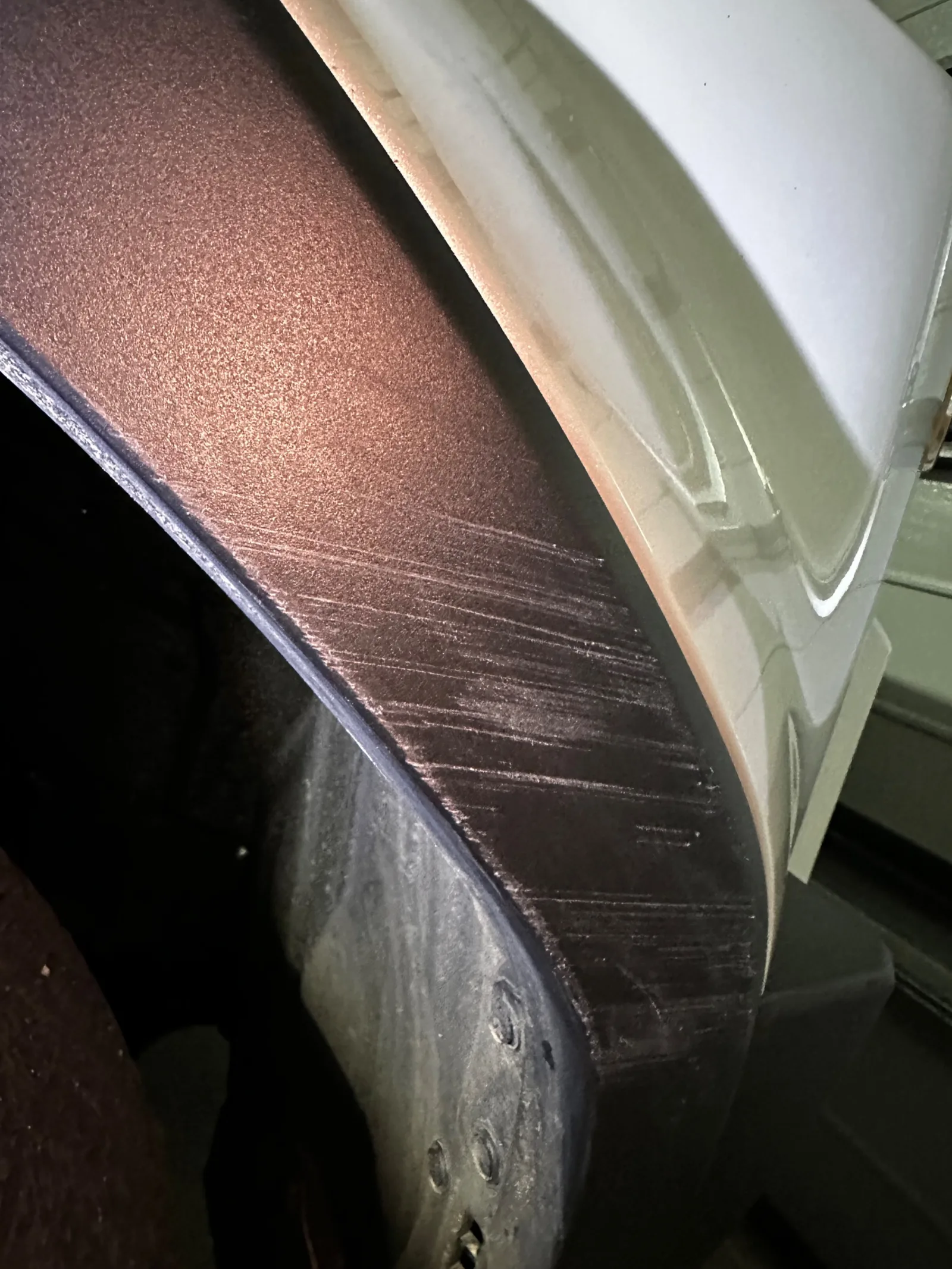 Car damage before repair - LandCruiser Arch Moulding Repair — Wollert before professional scratch repair service